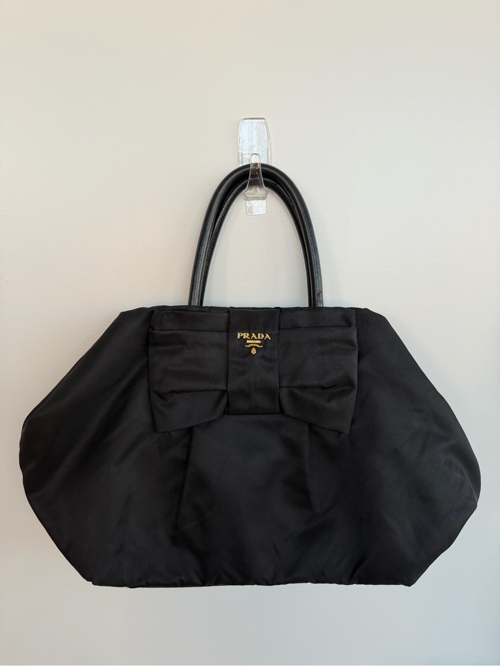 Prada Tessuto Nylon Bow Tote Black BN1601